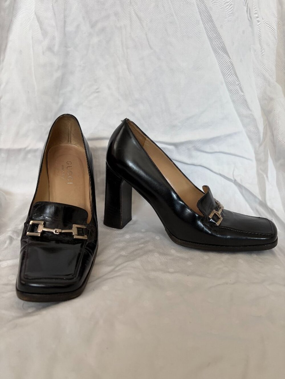 Vintage Gucci Chunky Heel Horsebit Detail